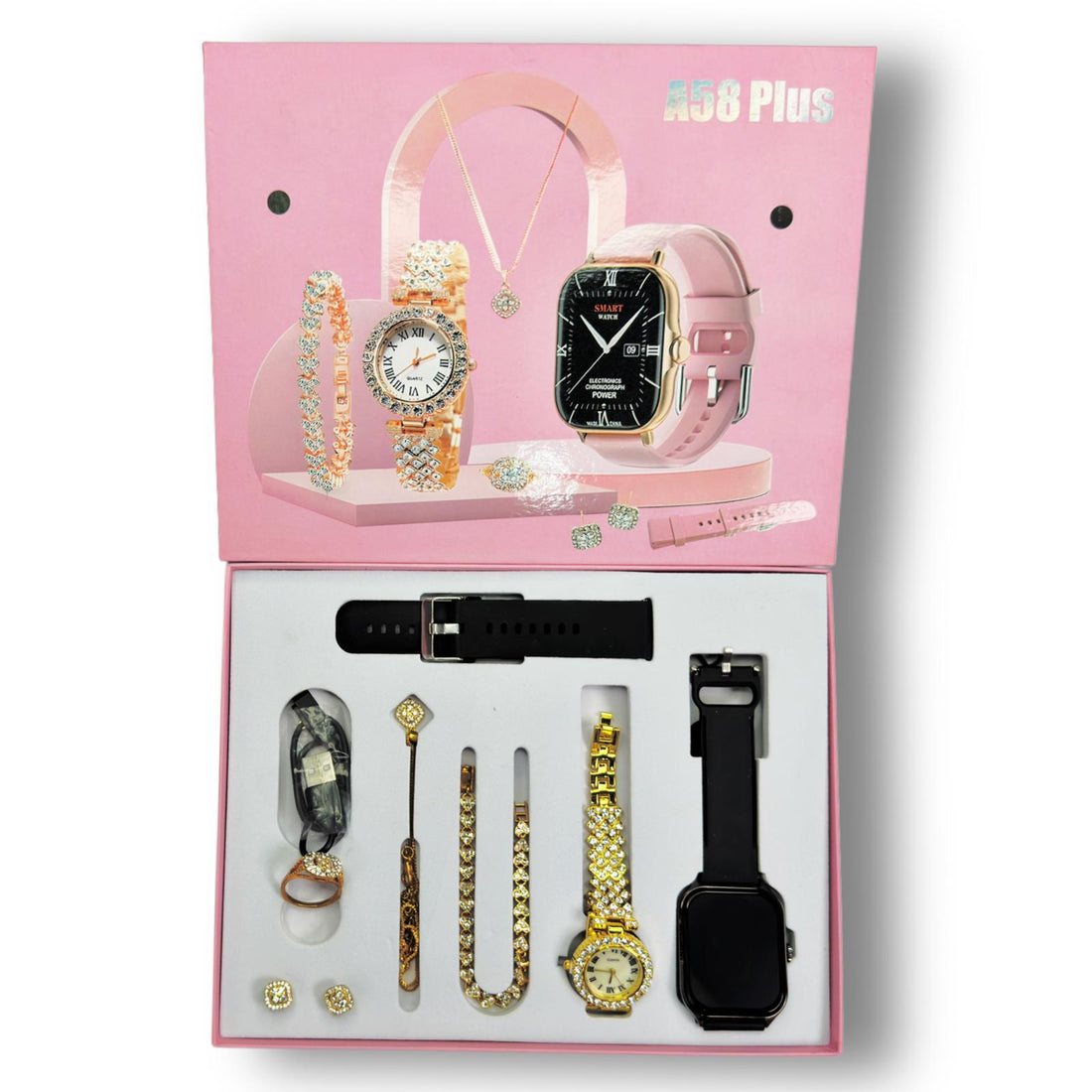 A58 Plus 6-in-1 Smartwatch Gift Set