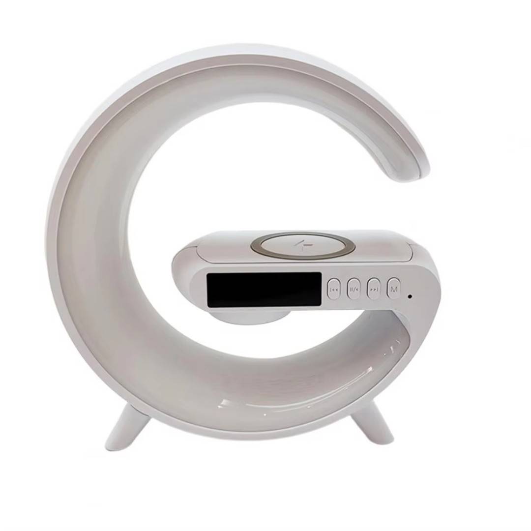 G63 G-Shaped LED Lamp with Wireless Speaker and Digital Clock